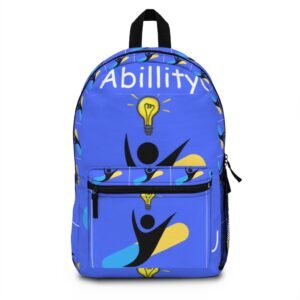 Empowering Ability Backpack for Students, School, Everyday Use, Gifts for Graduates, Motivational Design, Blue Backpack
