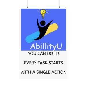 Motivational Wall Poster, Inspirational Art Print, Home Office Decor, Positive Affirmation Decor, Gift for Students